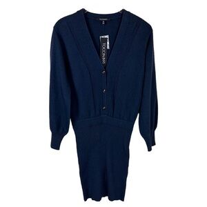 TOCCIN NY FELICITY WOOL BLEND SWEATER DRESS IN MIDNIGHT
